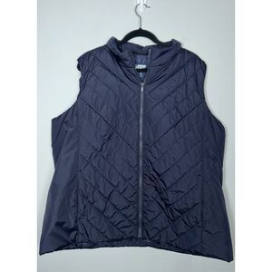 Lands' End Women's insulated puffer vest in navy blue size 2XL 16-36